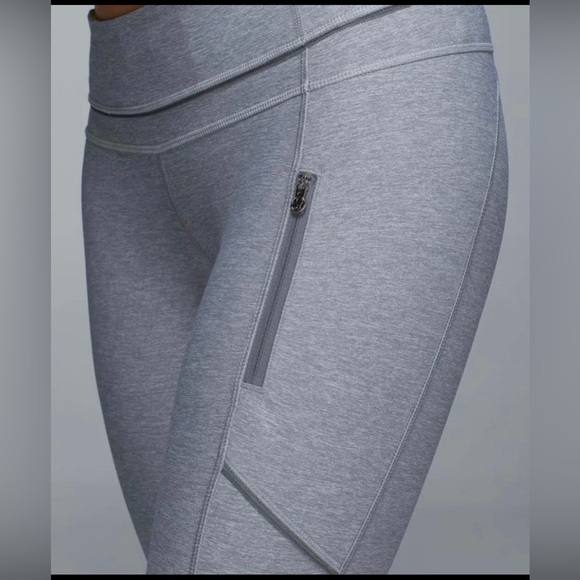 LULULEMON PASSION CROP CROPS II HEATHERED SLATE HSL LUXTREME 17” W6E01S SZ 4 - Picture 3 of 11